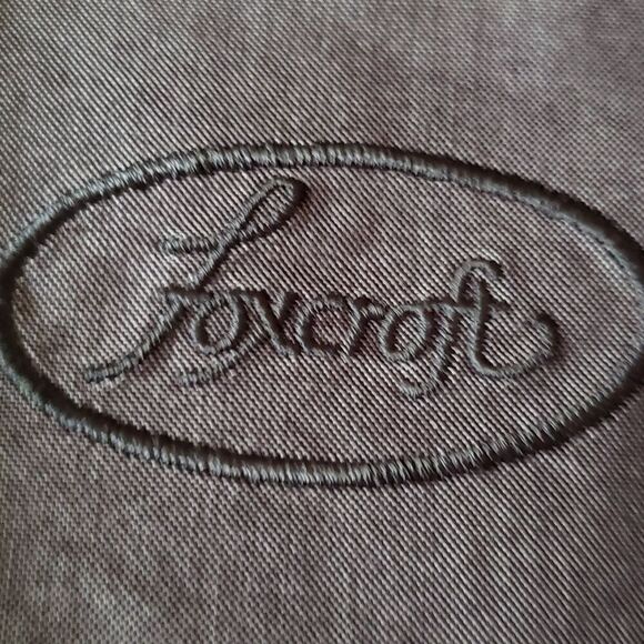 FOXCROFT Gray Office 3/4 Sleeve Non-Iron Fitted Collared Cotton Button-Up 12P - Picture 5 of 11